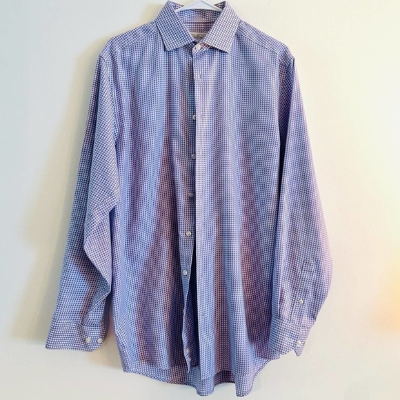 Collection by Michael Strahan Long Sleeve Lavender & White Shirt - 16 34/35 XLG - Picture 1 of 7